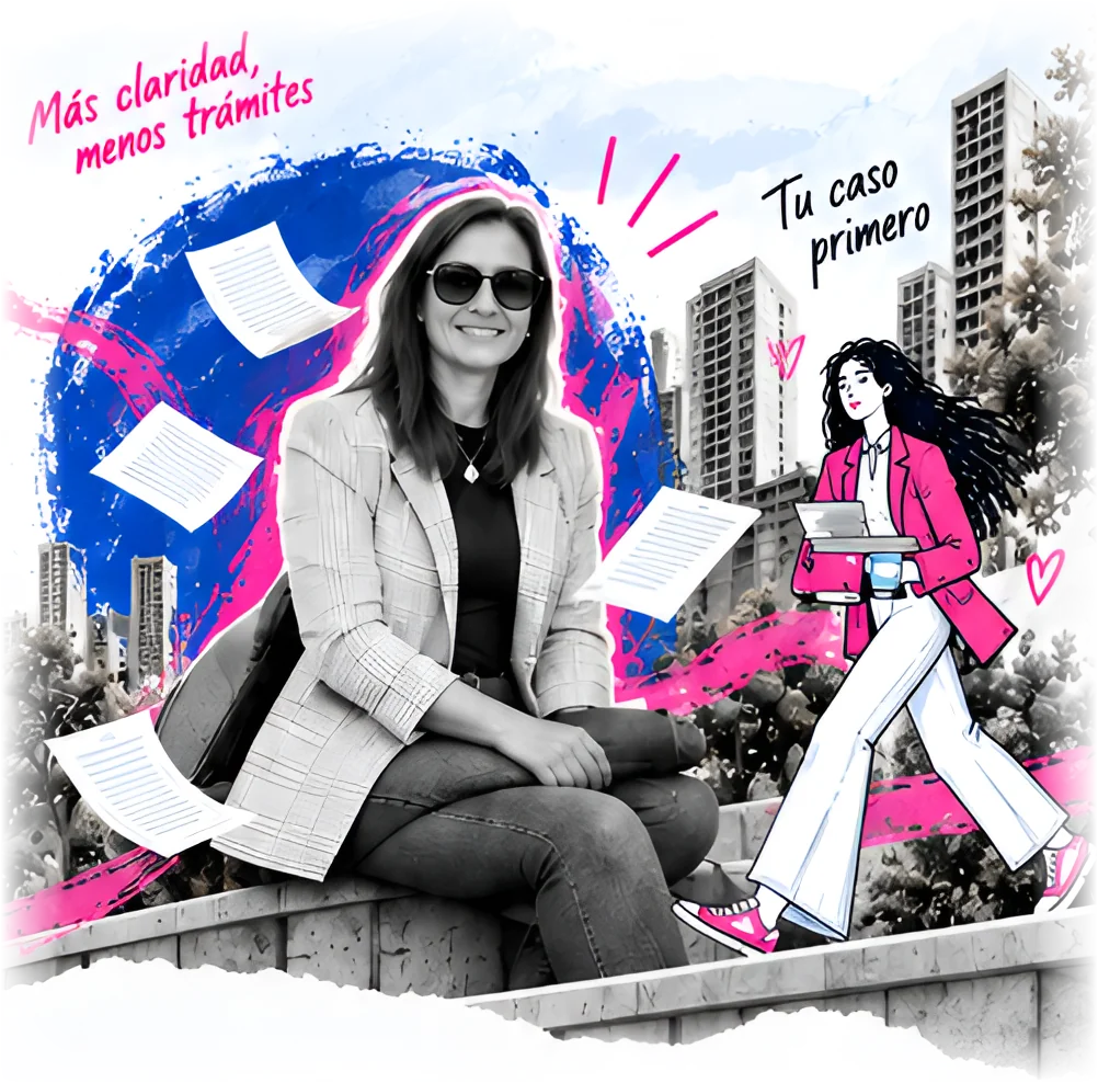 Susana Ibarra, arquitecta de AMUN, junto a su versión ilustrada — Más claridad, menos trámites